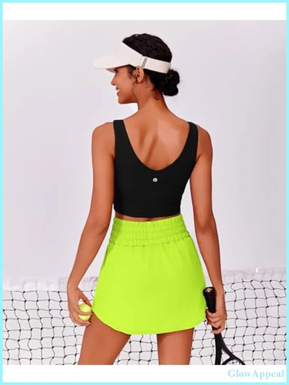 Women's High Waisted Golf Skort with Pockets, A-Line Curved Hem, Built-in Shorts
